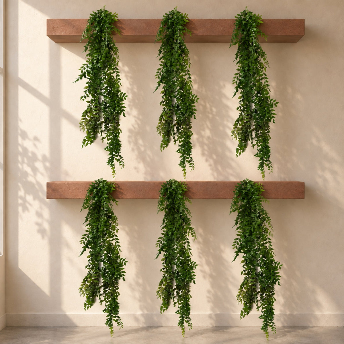 100cm Hanging Artificial String of Pearls Fern Plant Dark Green