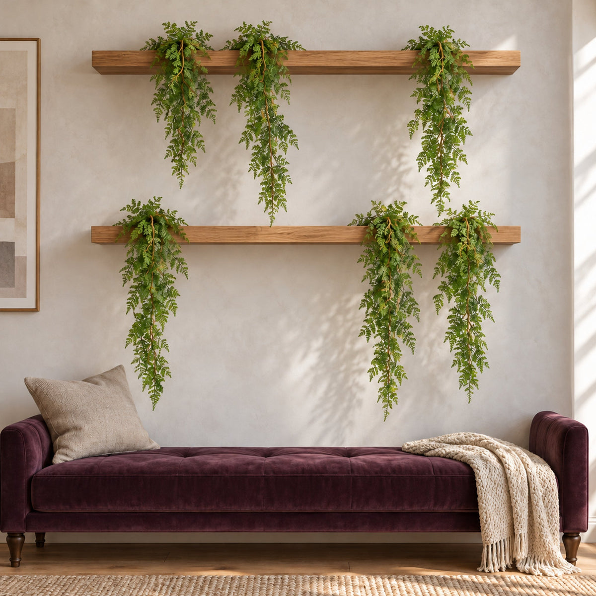 100cm Artificial Hanging Maidenhair Fern Plant Trailing Plants