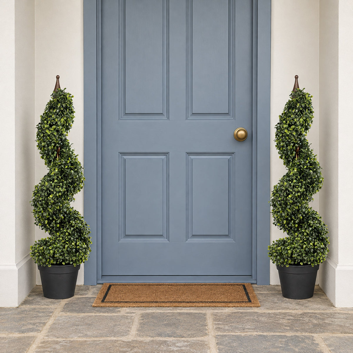 Artificial Boxwood Tower Topiary Tree - Spiral Decorative Top