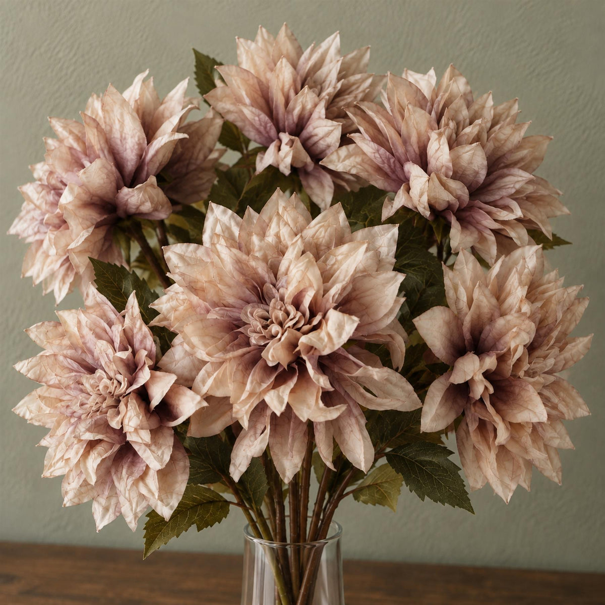55cm Artificial Faux Dahlia Flower Stem