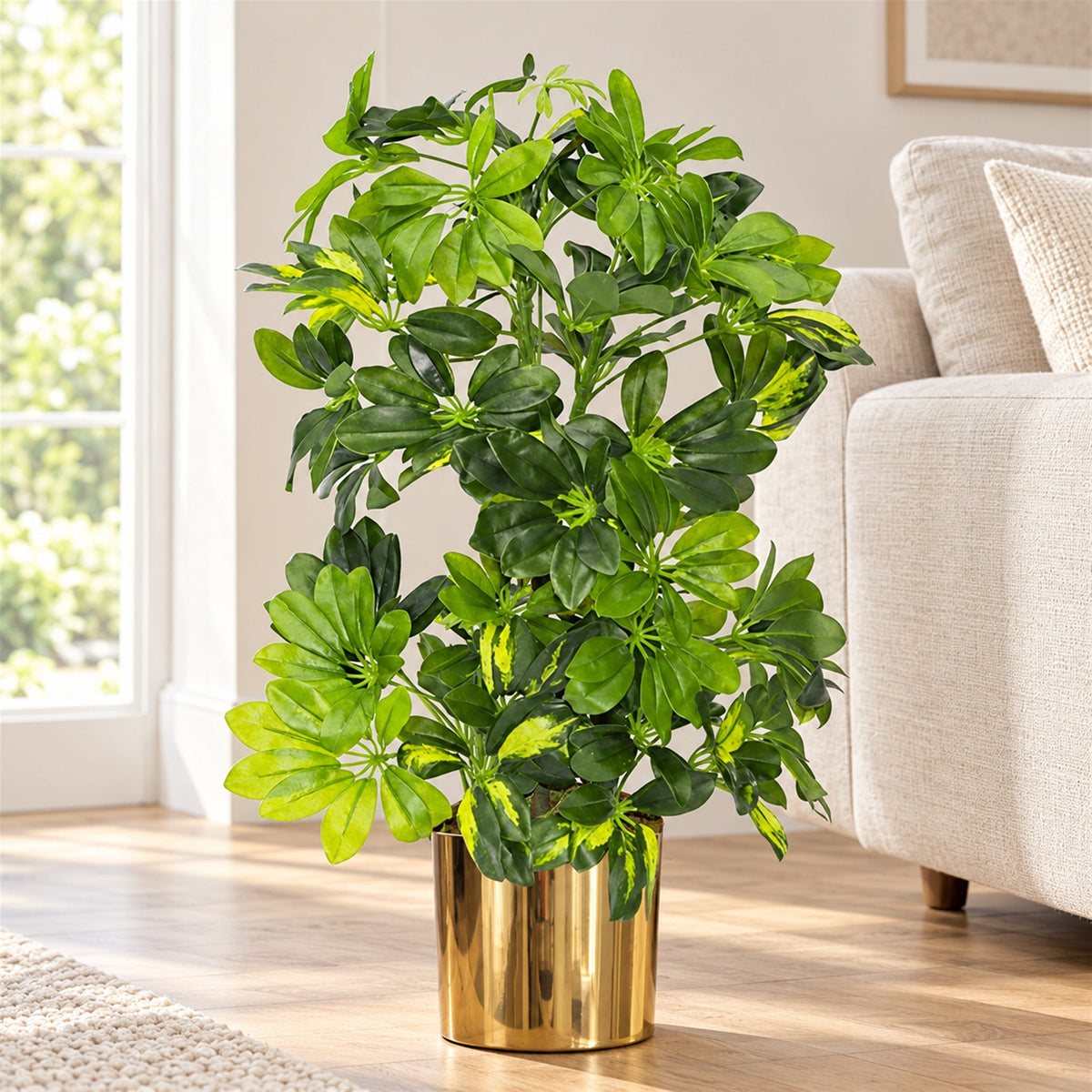 75cm Artificial Arboricola Gold Capella Plant