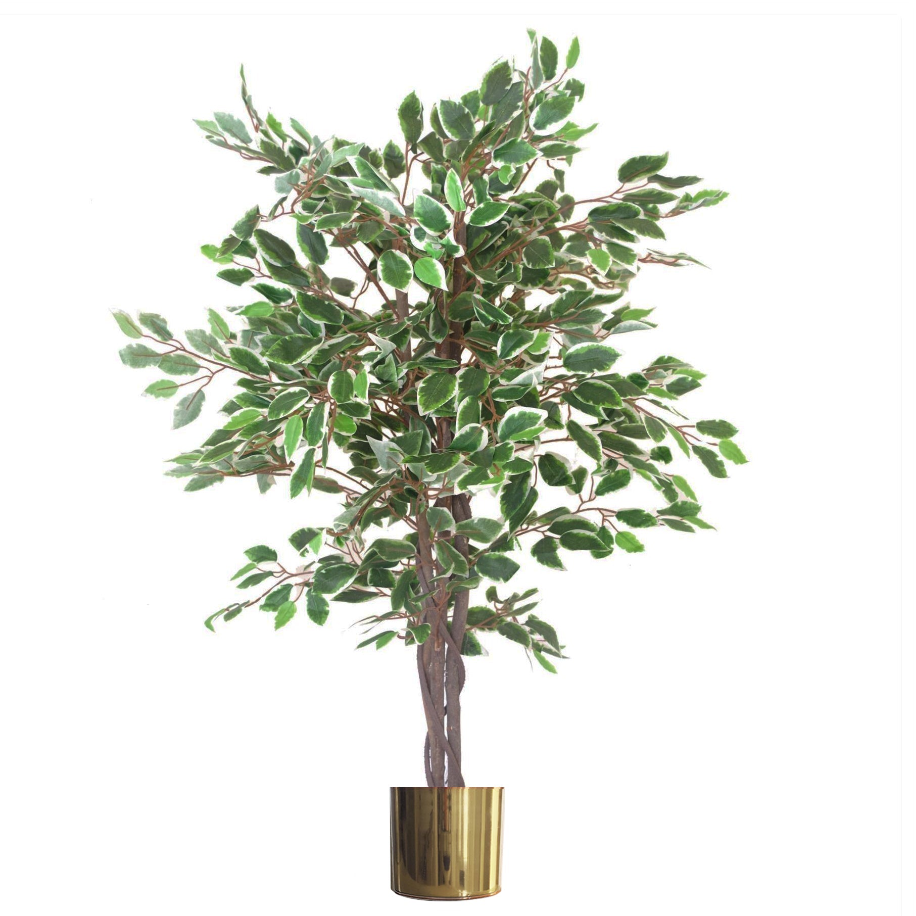 130cm LARGE Realistic White Edge Ficus Artificial Plant Tree