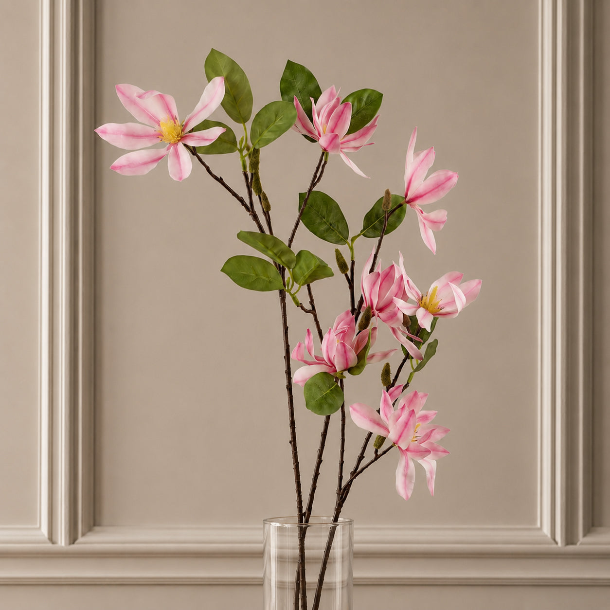 100cm Künstlicher Blütenzweig Rosa Magnolie