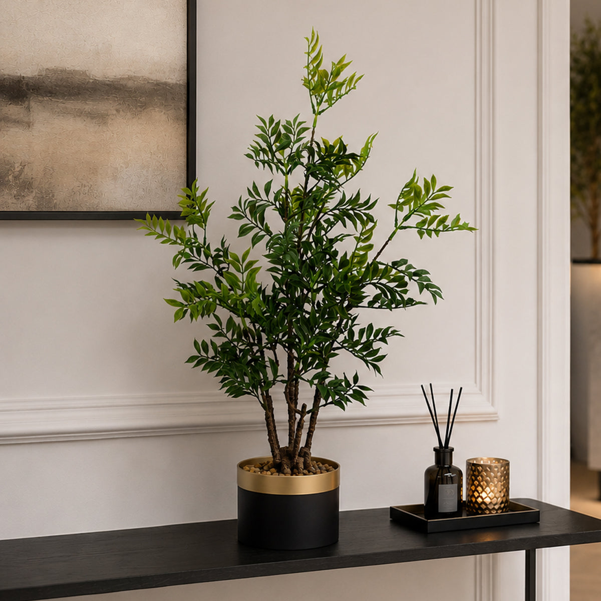 60cm Künstlicher Nandina-Bonsai-Ficus-Baum