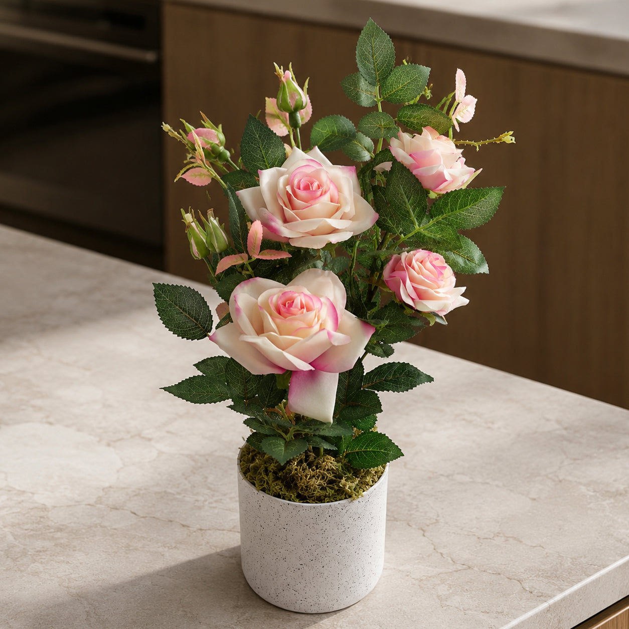 50cm künstliche Rosa Rosenpflanze