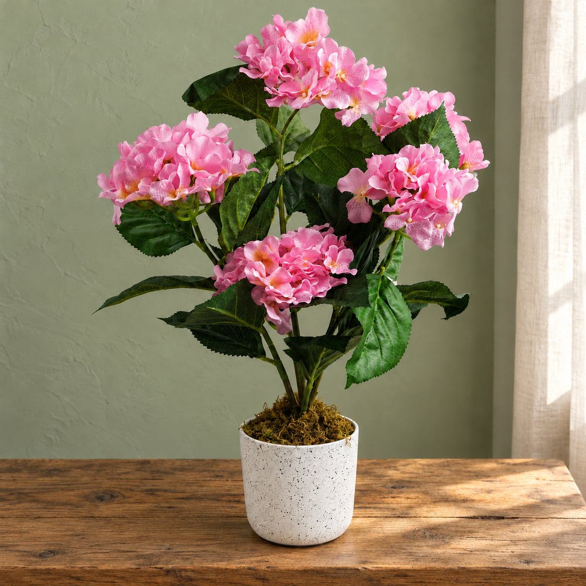 55cm Artificial Pink Hydrangea Plant