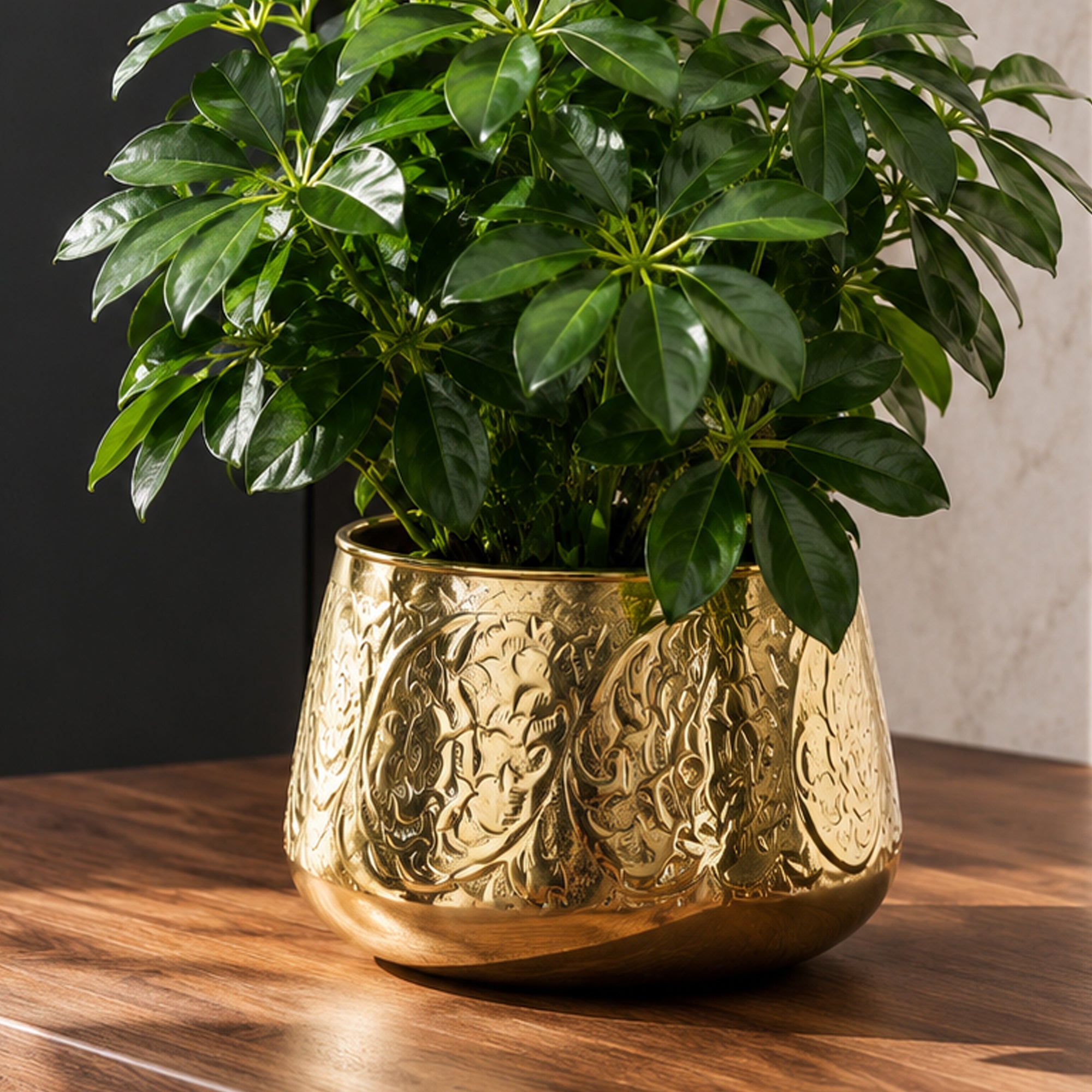 18cm Goldwirbel-Metall-Pflanzgefäß von Leaf