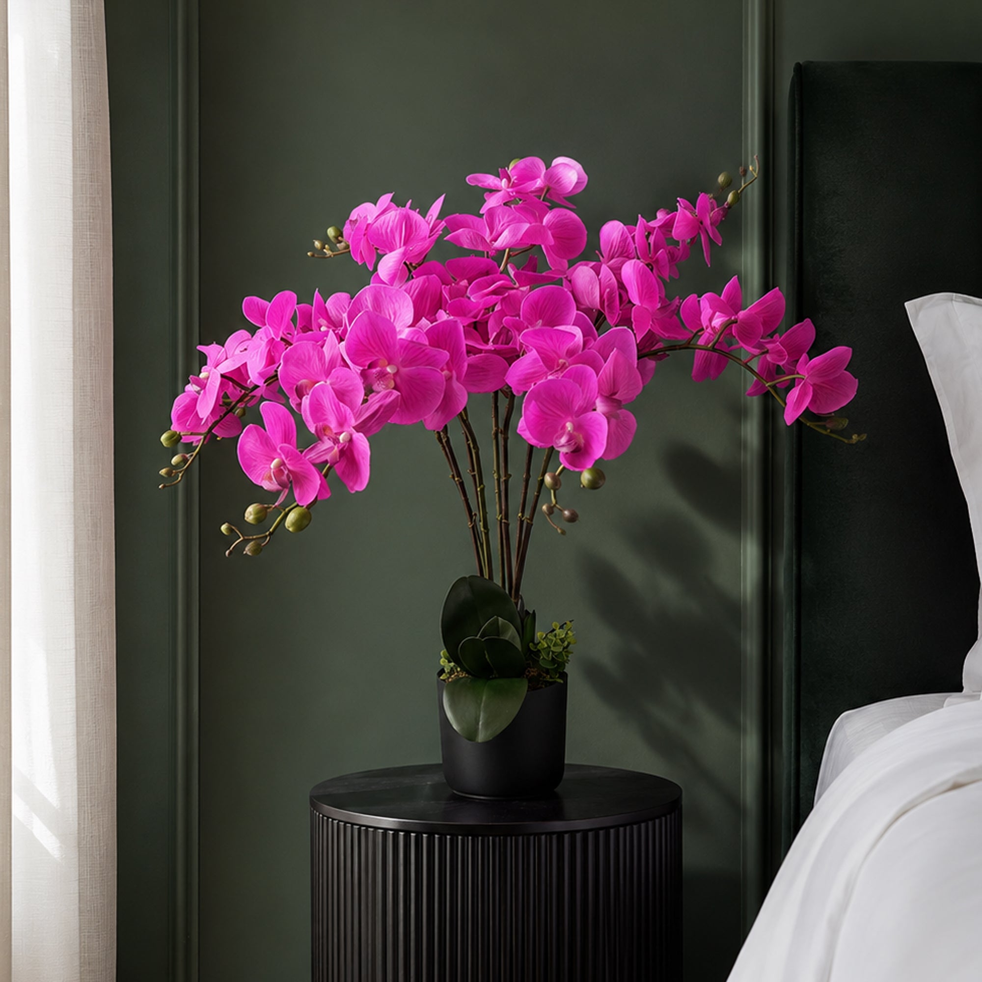 Orchidée artificielle de luxe en pot de 85 cm