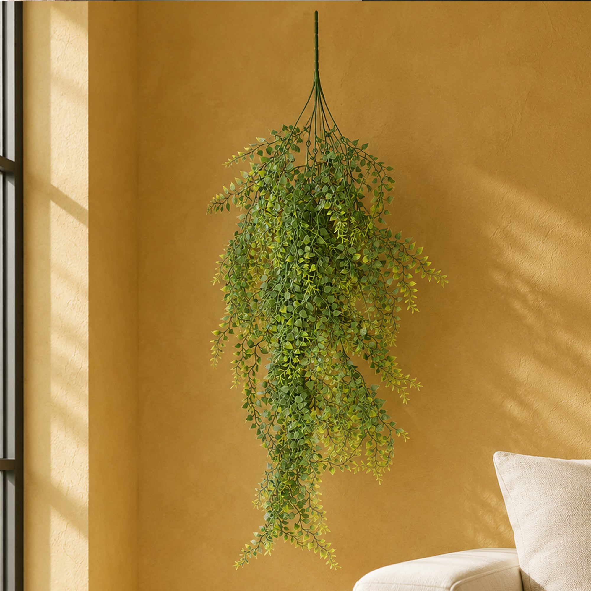 Hanging UV and Fire Resistant Artificial Trailing Button Fern Plant 82cm