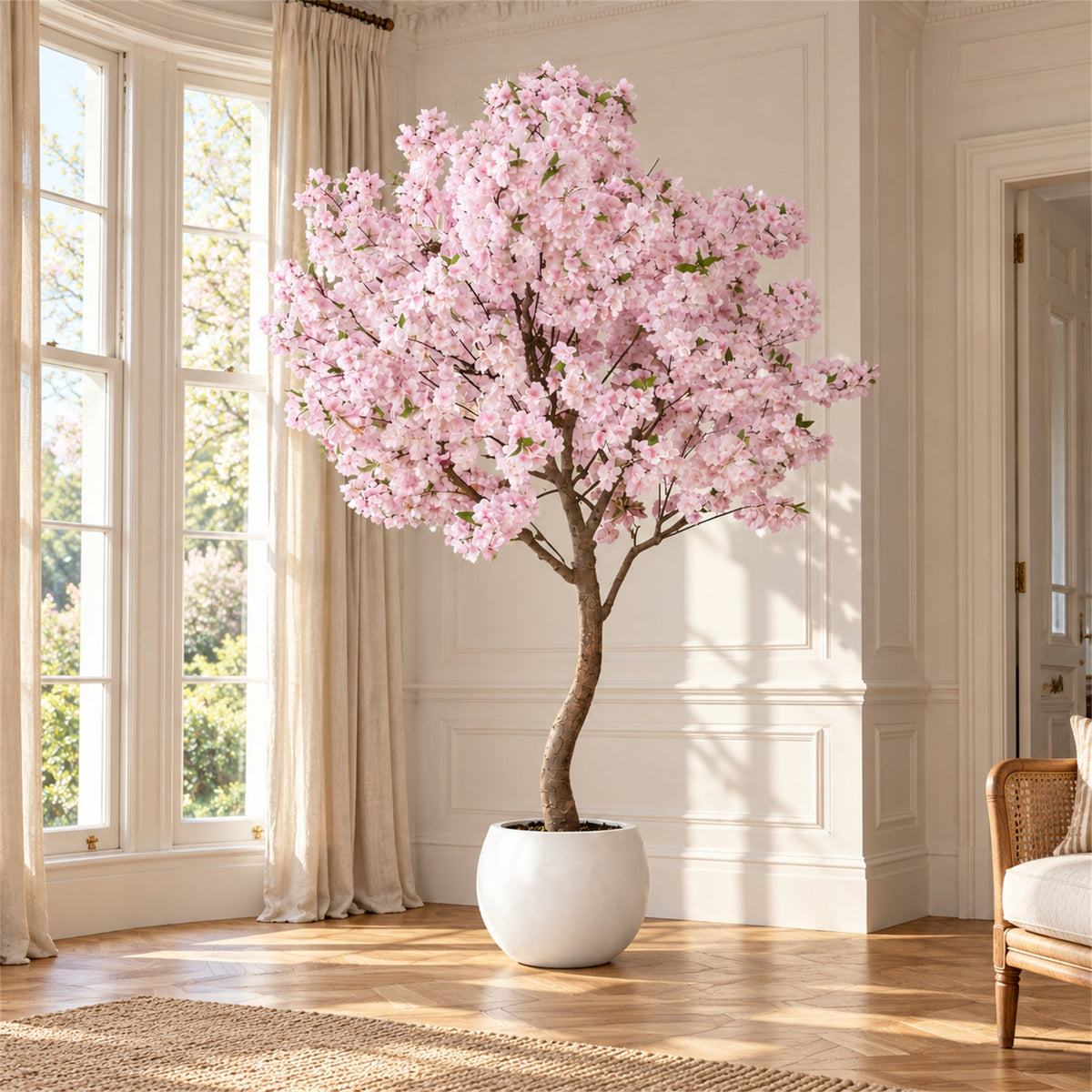 XXL Artificial Cherry Blossom Tree 260cm with Decorative Planter