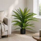 75cm Artificial Fire Retardant Plastic Boston Fern Plant with 49 Leaves