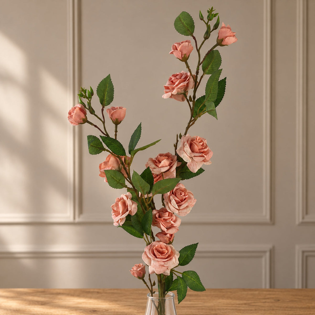 90cm Artificial Pink Rose Stems