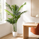 160cm Artificial Palm Tree with 15 Leaves in White Pot