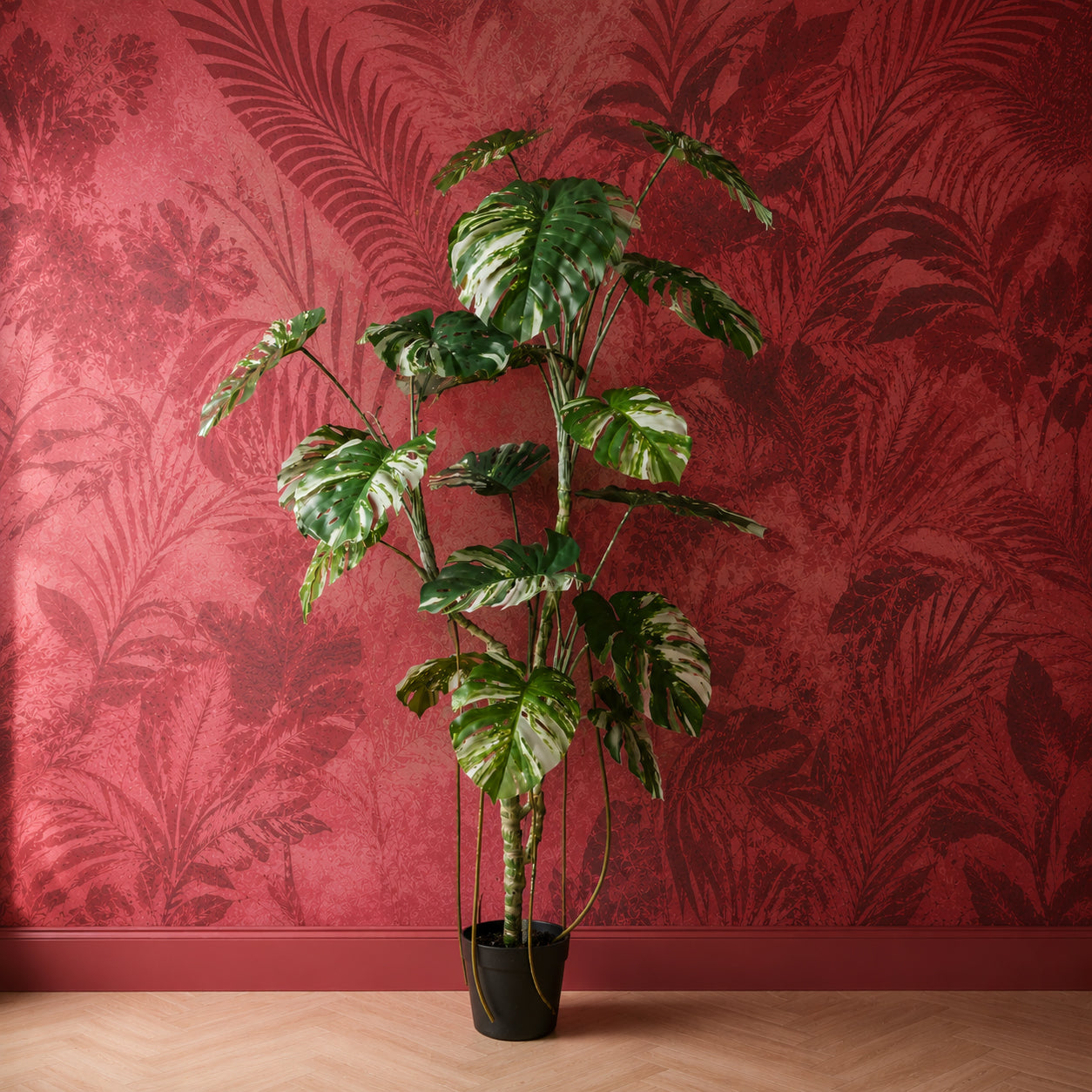 210cm Bunte Monstera Realistischer Kunstbaum