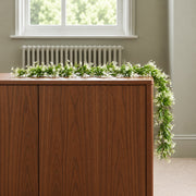 170cm Artificial White Flowering Greenery Garland Hanging Decoration