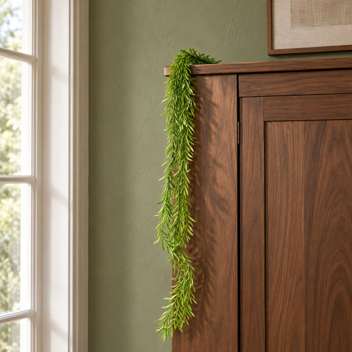 100cm Artificial Trailing Rhipsalis Plant - Light Green Tips
