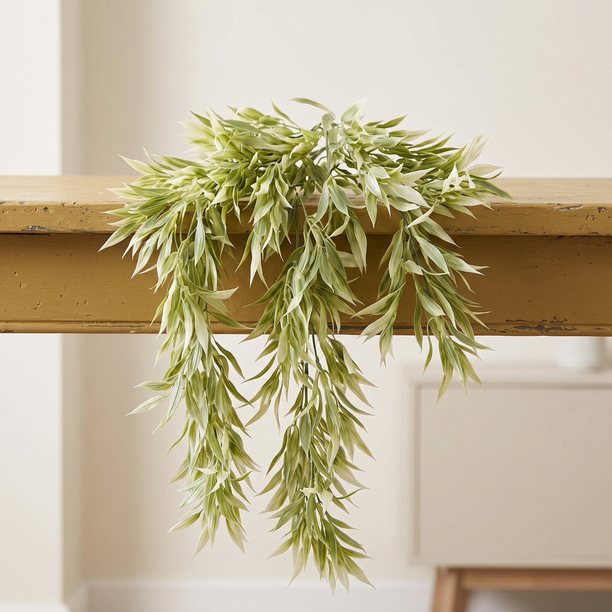 80cm Artificial Italian Ruscus Hanging Plant - Light Green