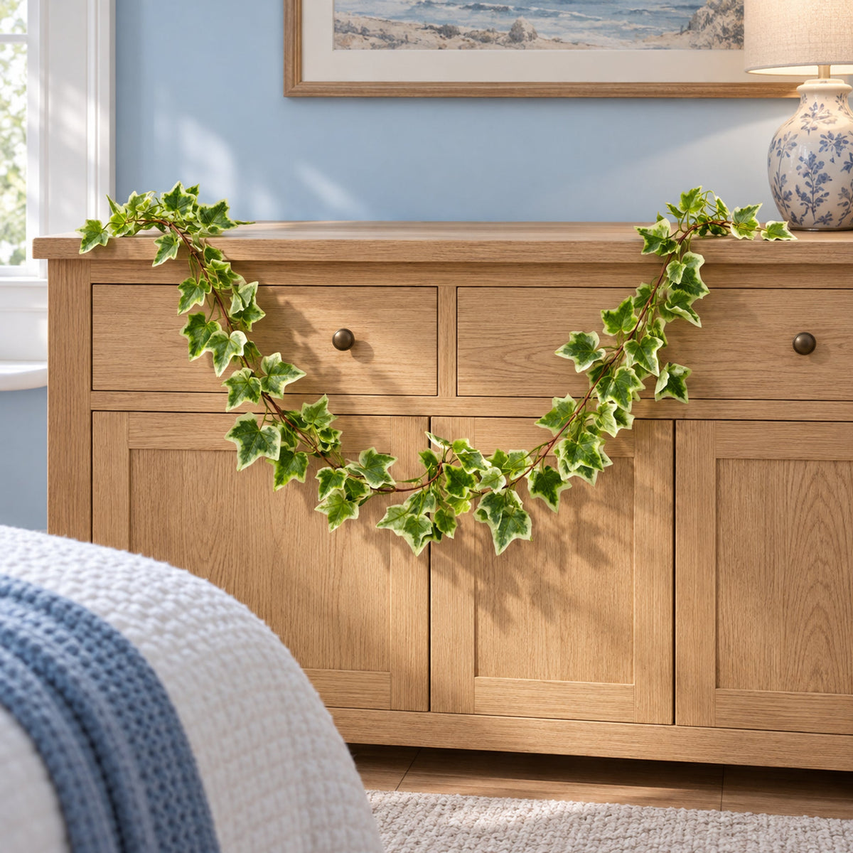 160cm Artificial Ivy Garland Trailing Plant - Variegated