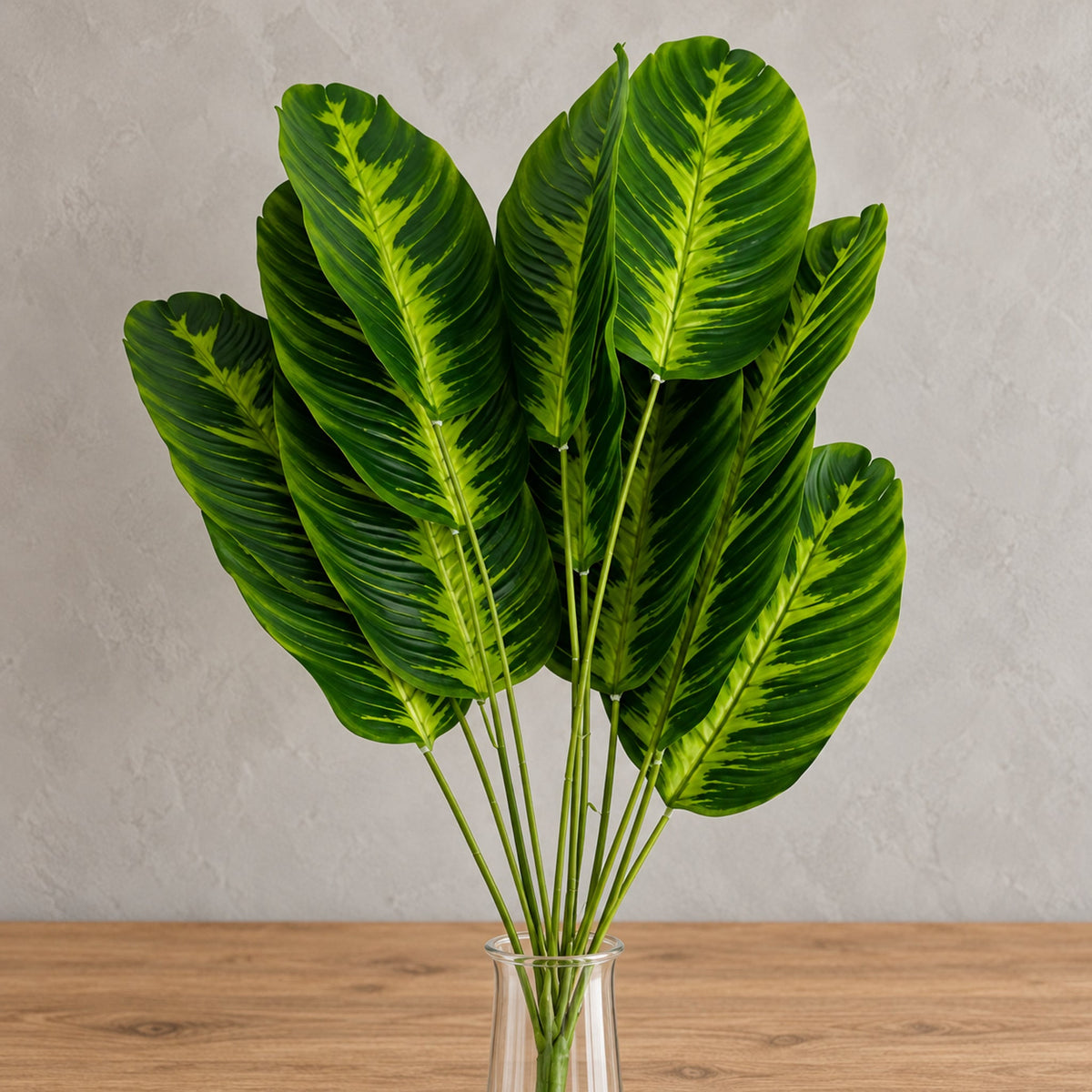 65cm Artificial Dieffenbachia Stem Plant - Large Green Foliage