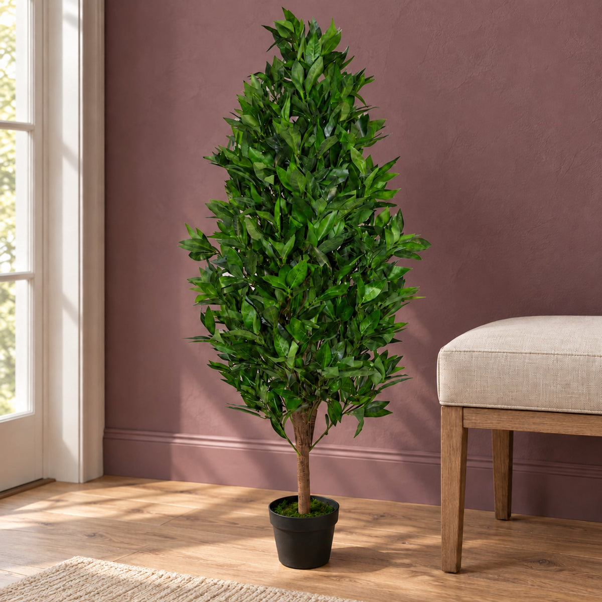 120cm (4ft) Artificial Topiary Bay Tree Pyramid Cone - Extra Large