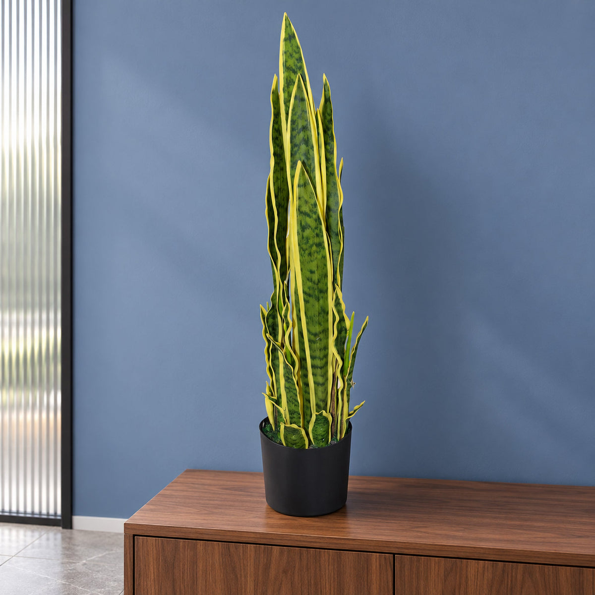 90cm (3ft) Artificial Sansevieria Yellow Green Indoor Plant - Large