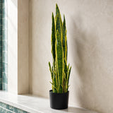 90cm (3ft) Artificial Sansevieria Yellow Green Indoor Plant - Large