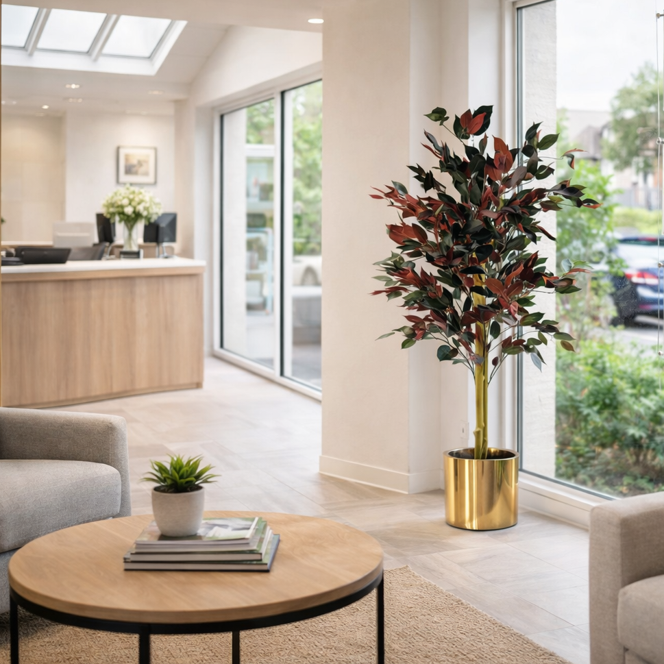 120cm (4ft) Artificial Capensia Red Ficus Tree Ficus Plant - Extra Large