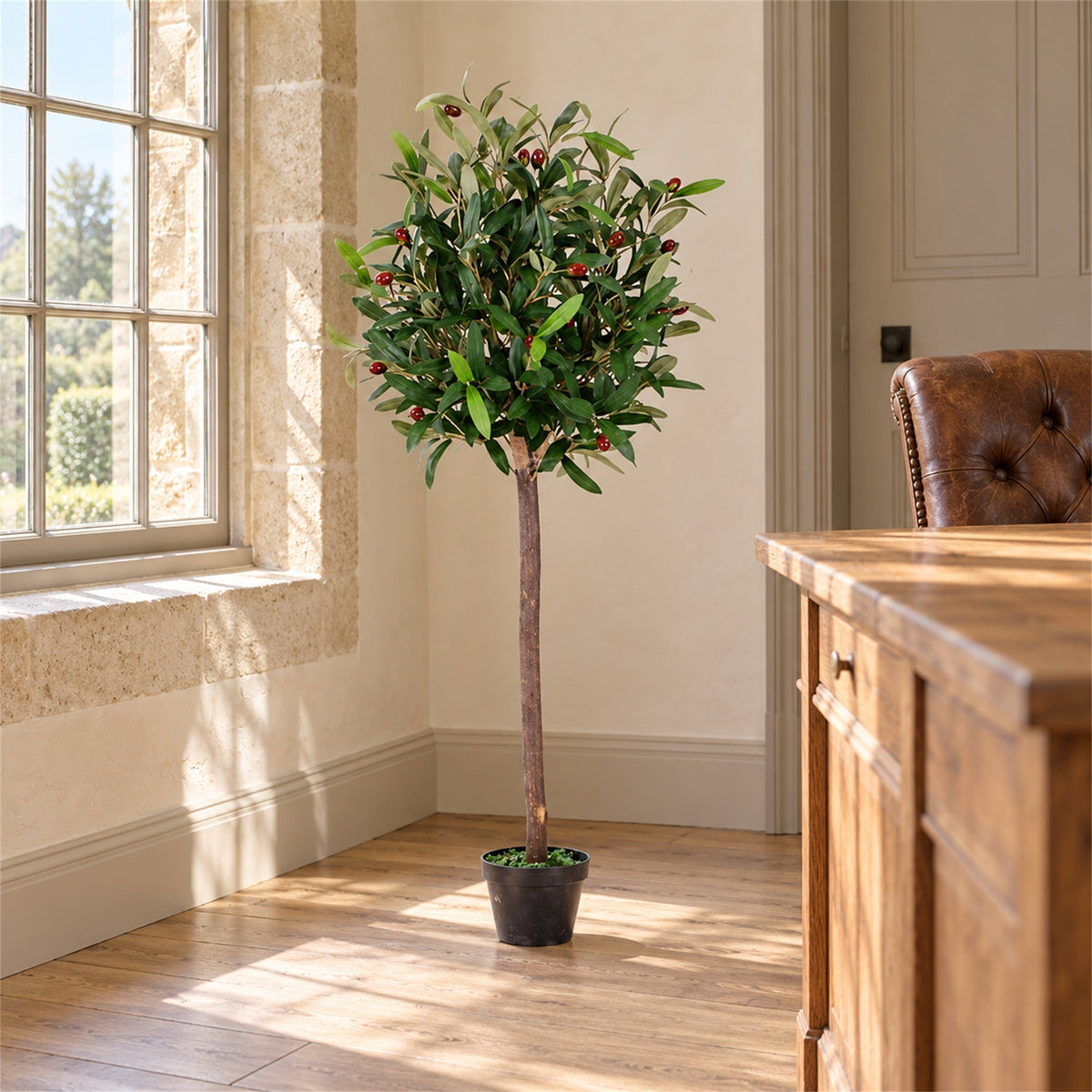 Artificial Olive Bay Style Topiary Fruit Tree