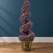 Artificial Purple Large Leaf Spiral with Decorative Planter