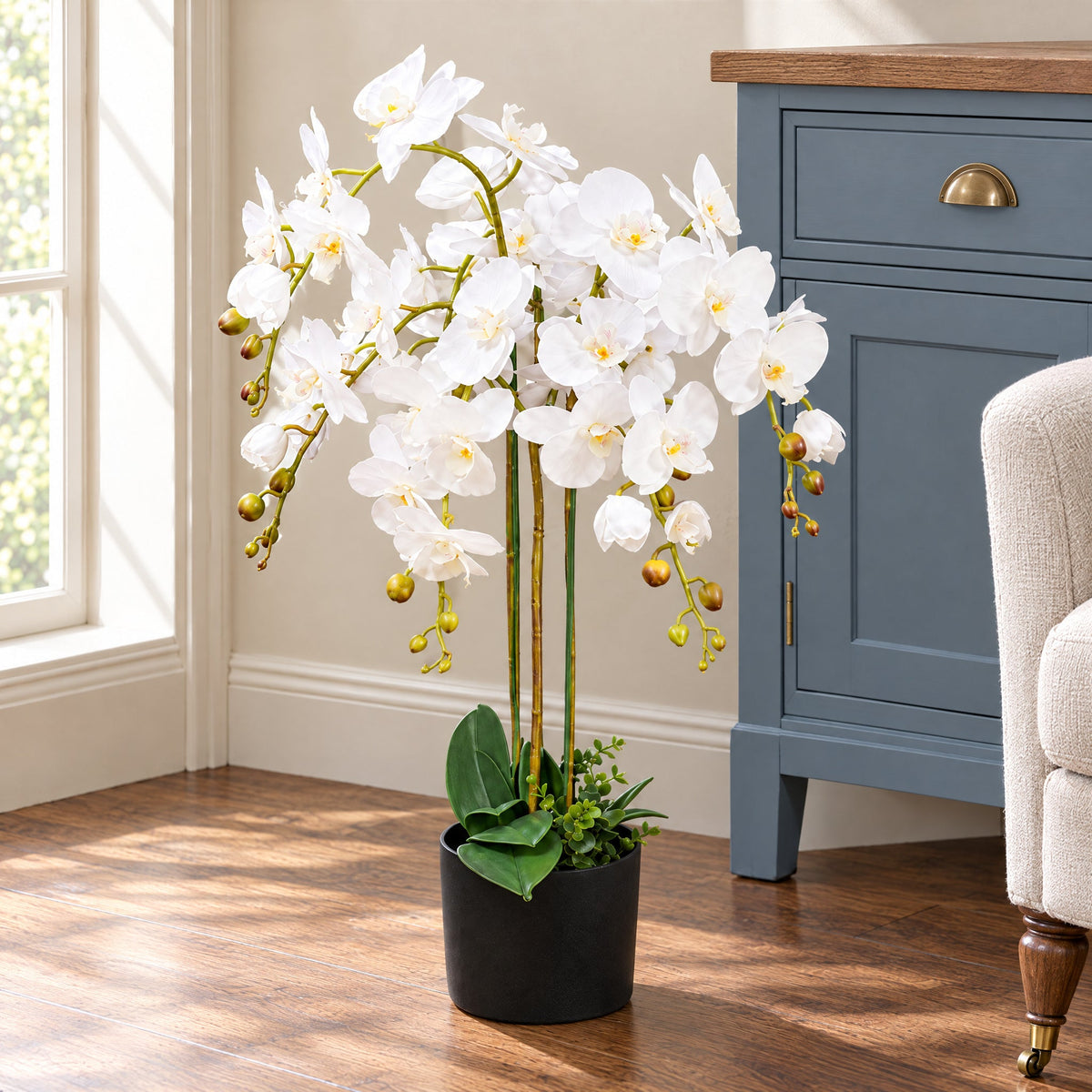 85cm Artificial Deluxe Bush Orchid
