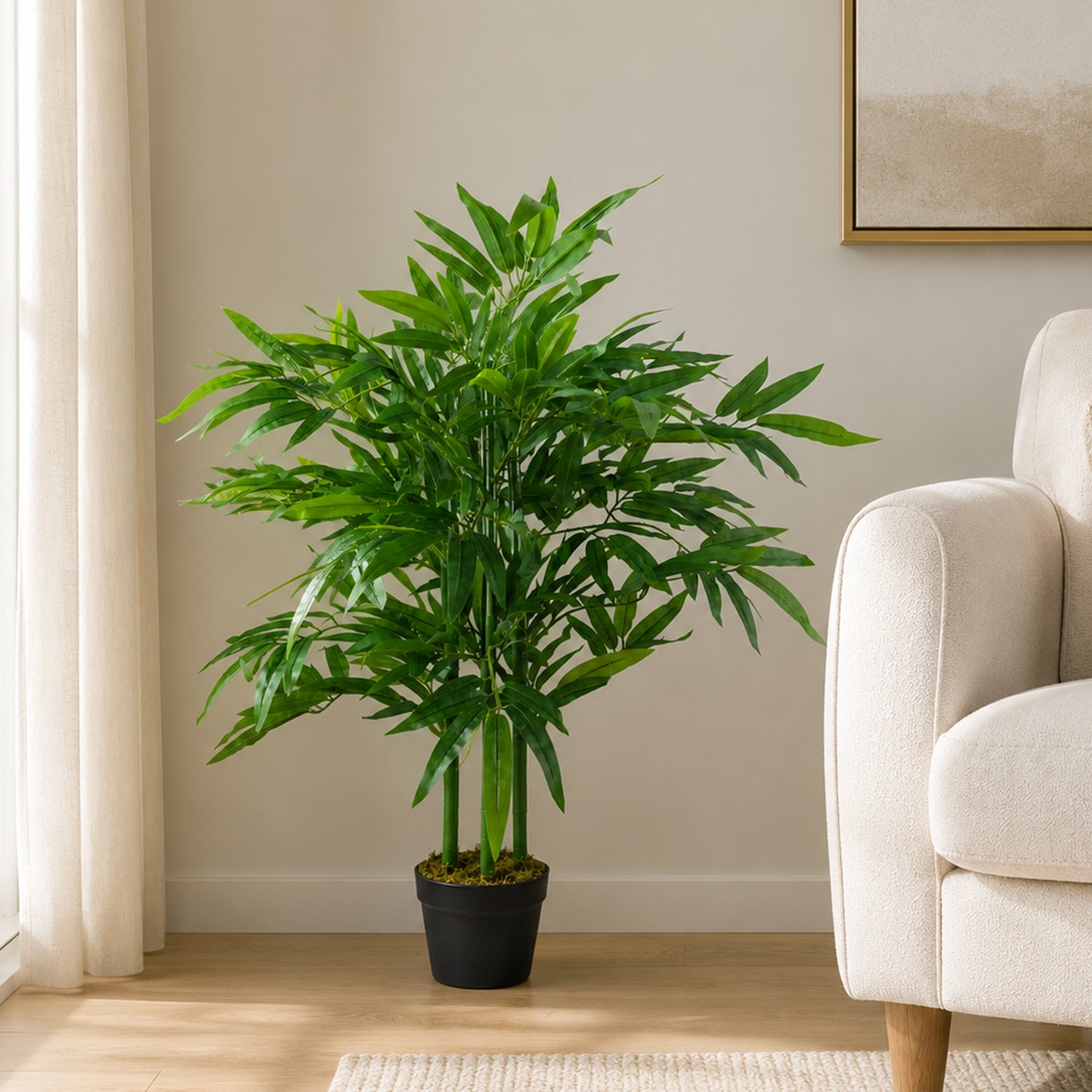 90cm (3ft) Fat Leaf Artificial Bamboo Plants Trees