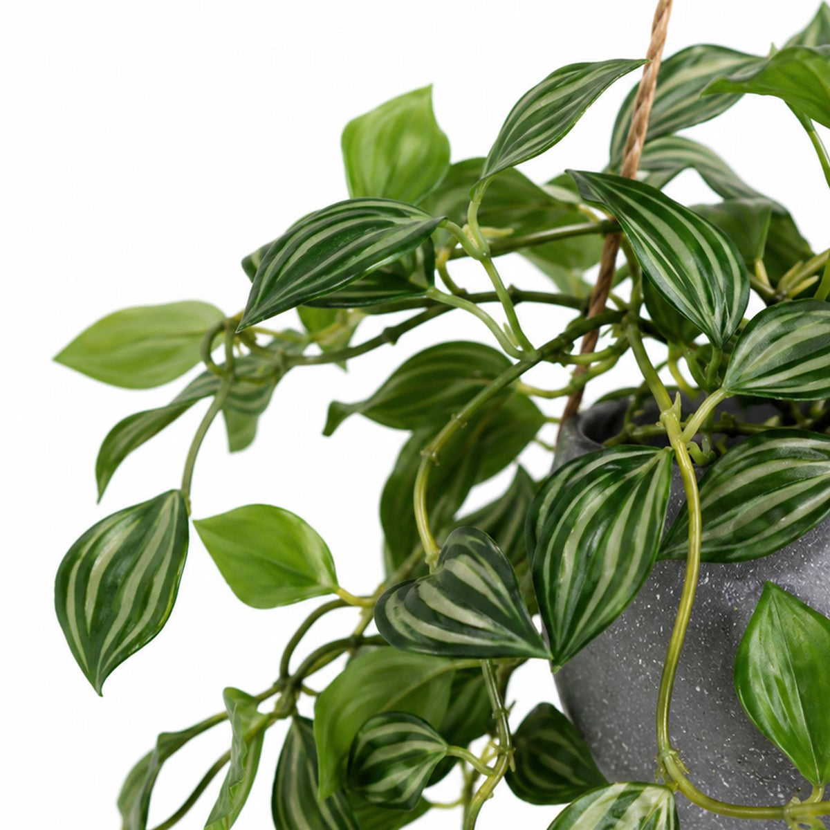 70cm Artificial Green Tradescantia Hanging Plant in Grey Pot – image 2