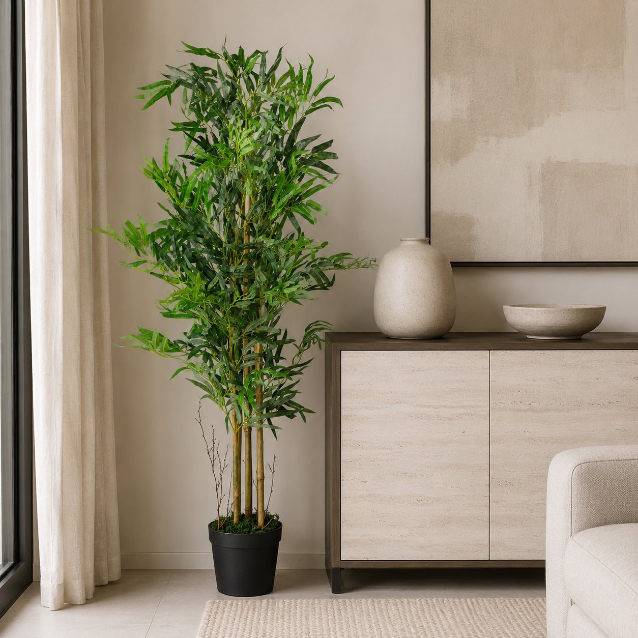 Plantes et arbres artificiels en bambou aspect naturel de 120 cm (4 pieds)