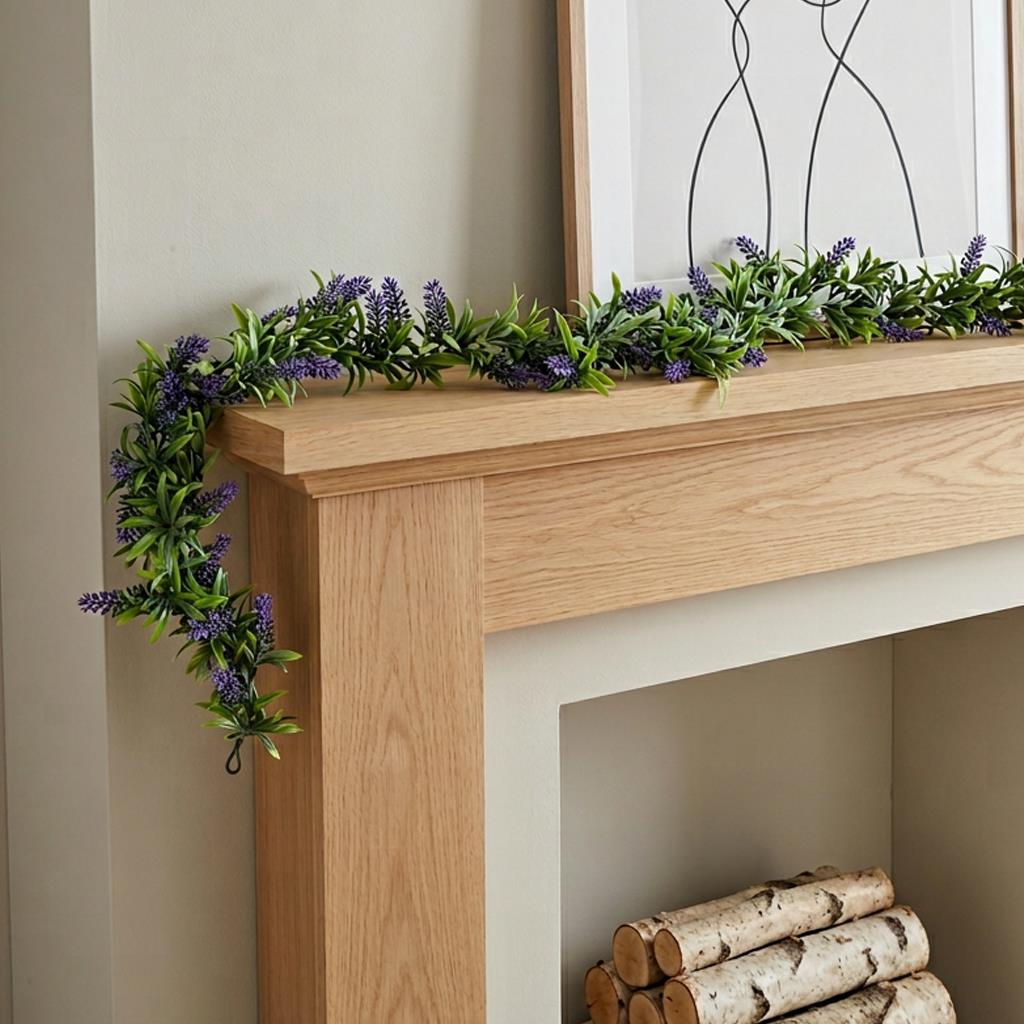 Guirlande artificielle de lavande et de verdure de 140 cm, décoration suspendue