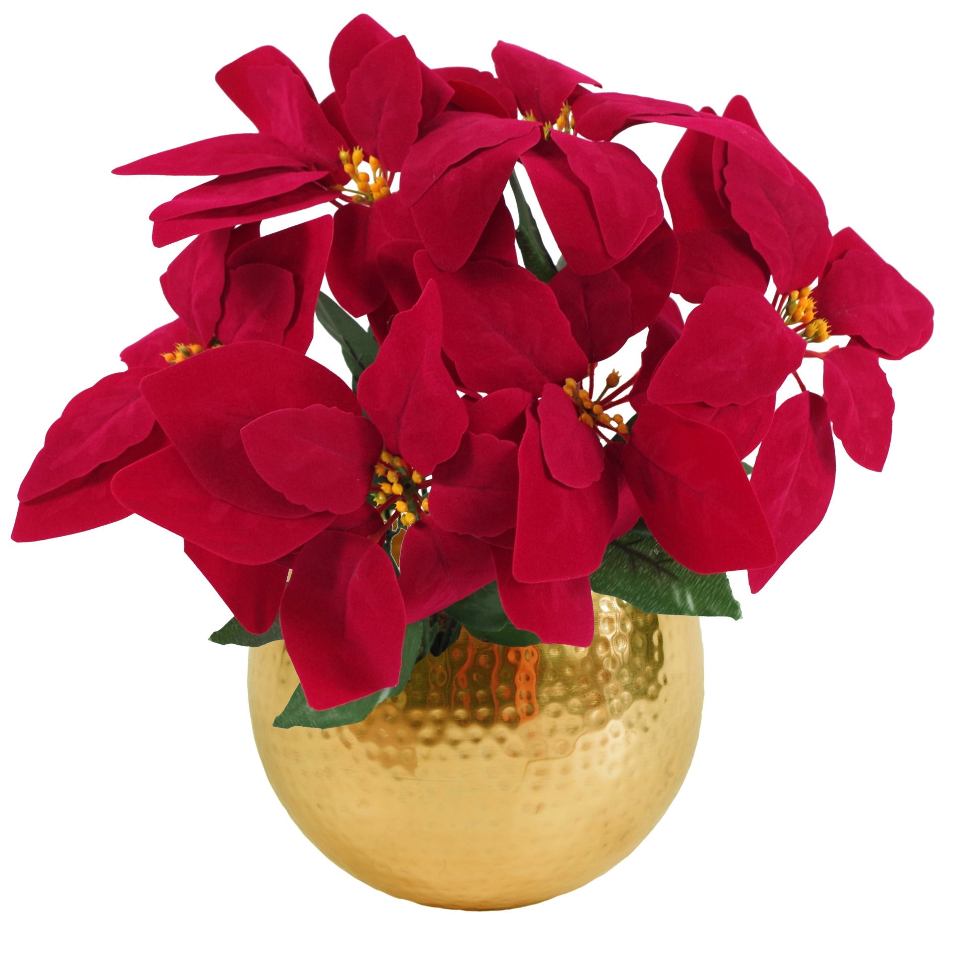 Artificial Christmas Xmas Red Poinsettia Table Display