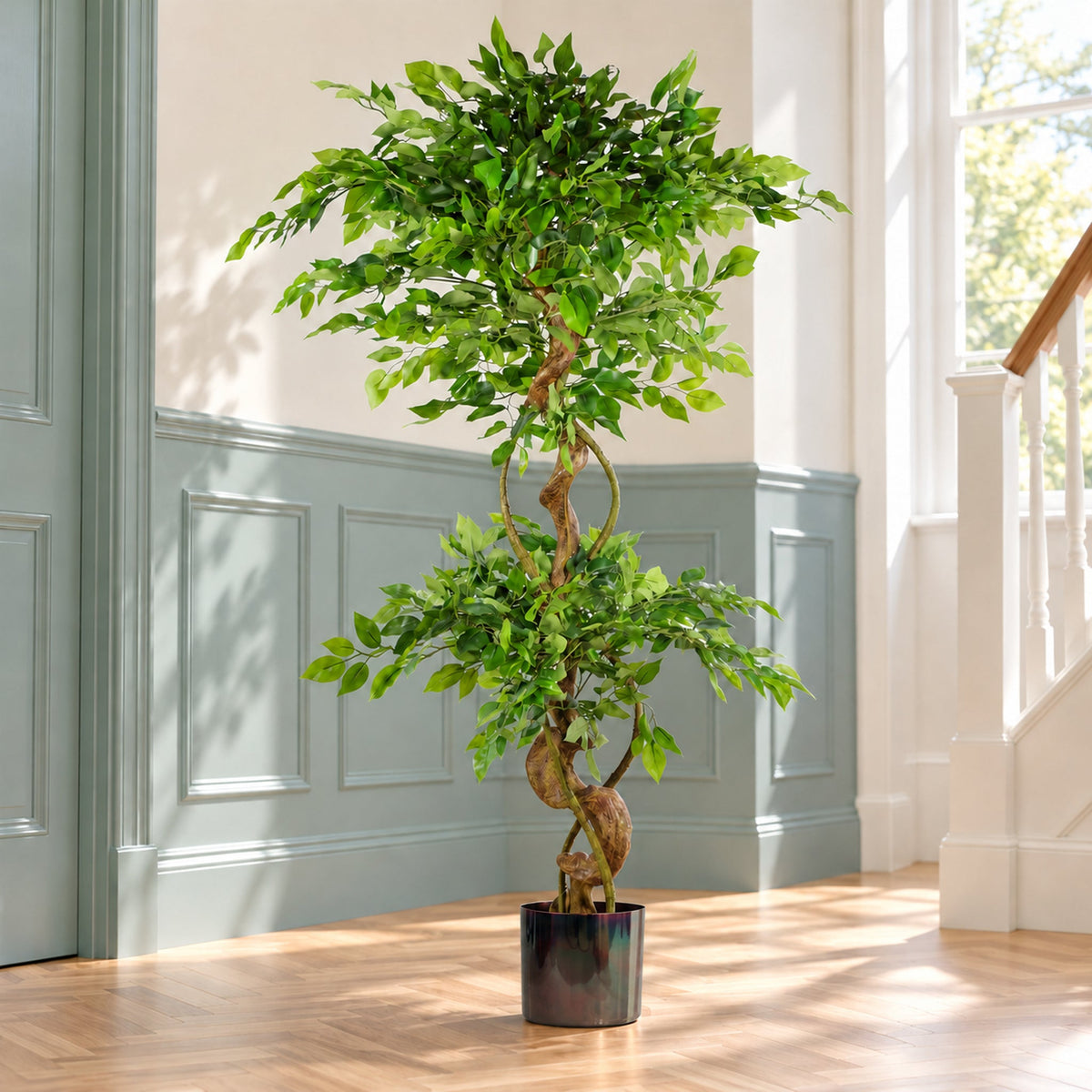 150cm Twisted Trunk Artificial Japanese Fruticosa Style Ficus Tree