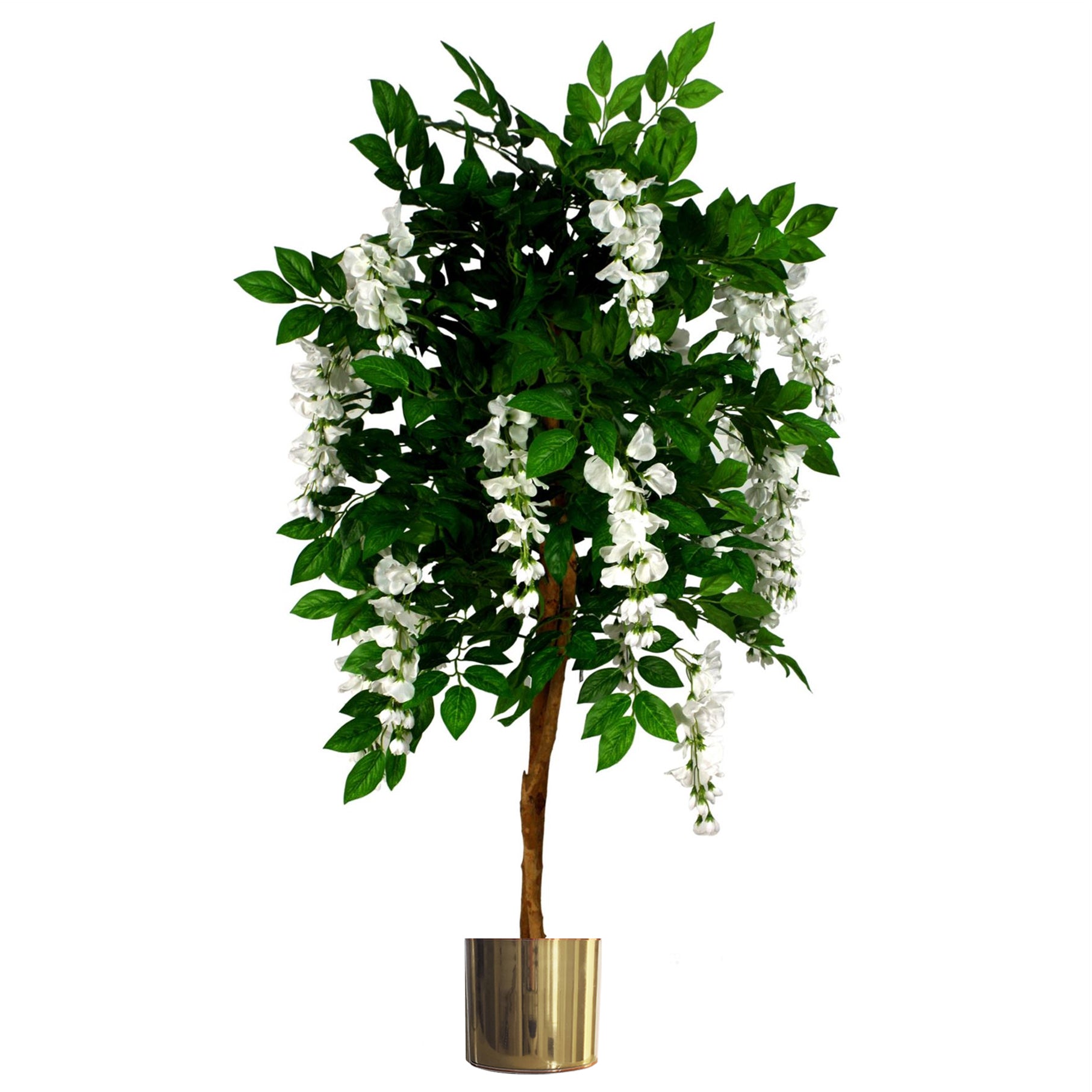 130cm Luxury Artificial Wisteria Tree White Flowers - Premium Range