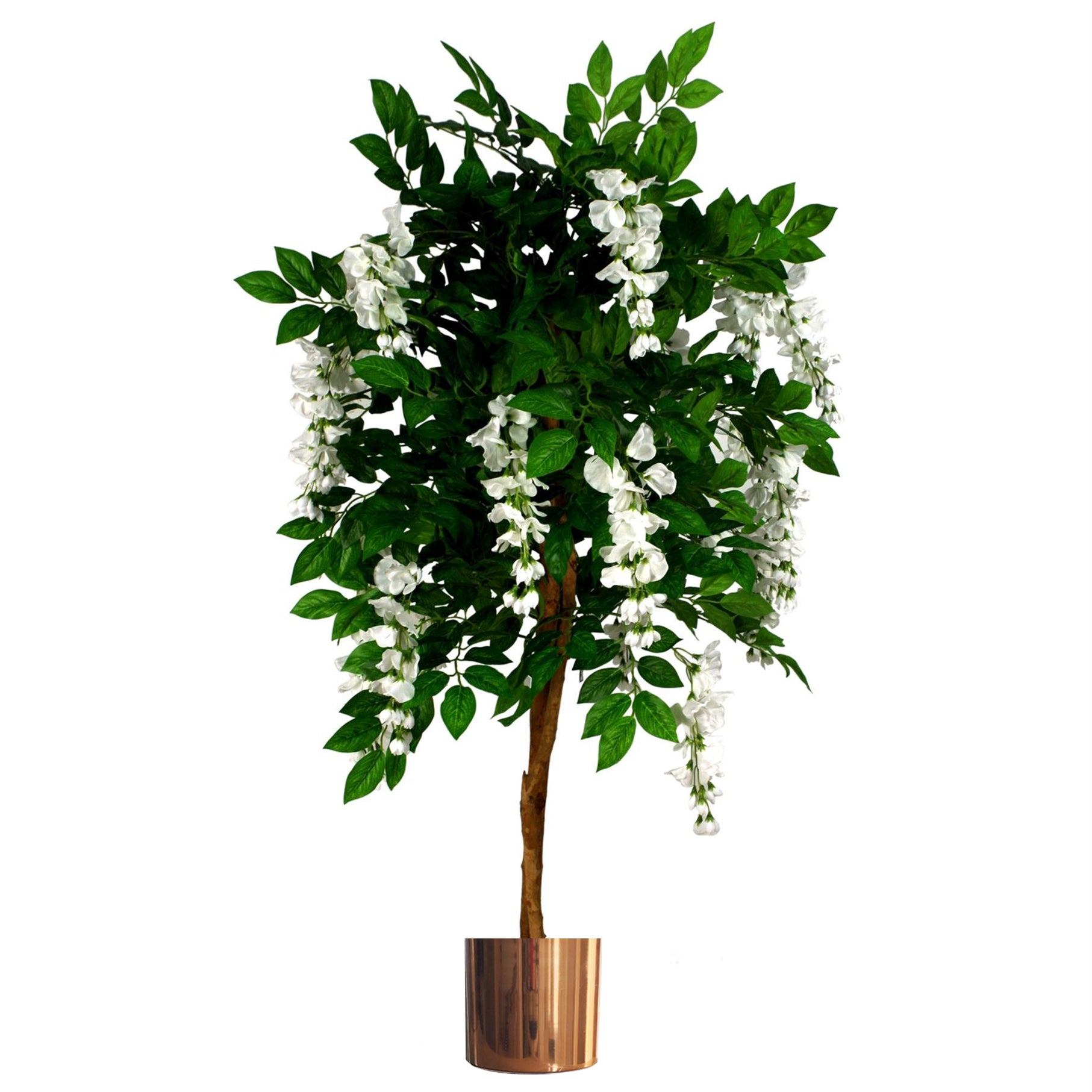 130cm Luxury Artificial Wisteria Tree White Flowers - Premium Range