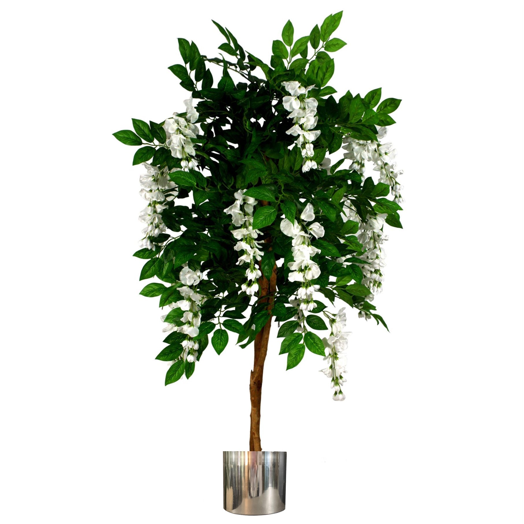 130cm Luxury Artificial Wisteria Tree White Flowers - Premium Range