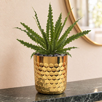 Honeycomb Metal Planter - 18cm x 15.5cm