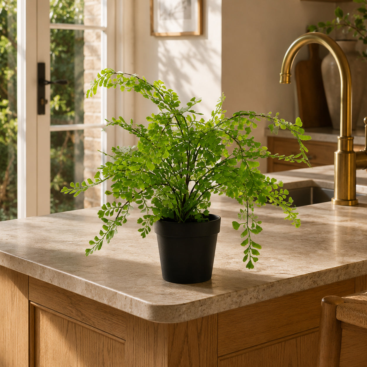 35cm Artificial Potted Fern Plant (Southern Maidenhair Fern)