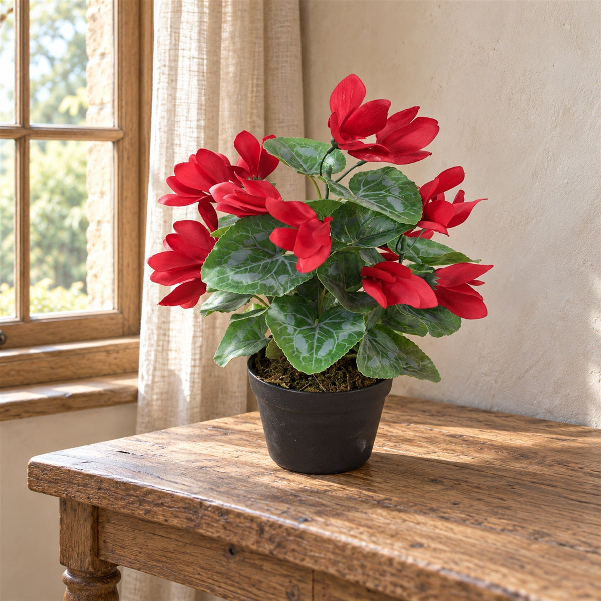 38cm Artificial Cyclamen Plant Red