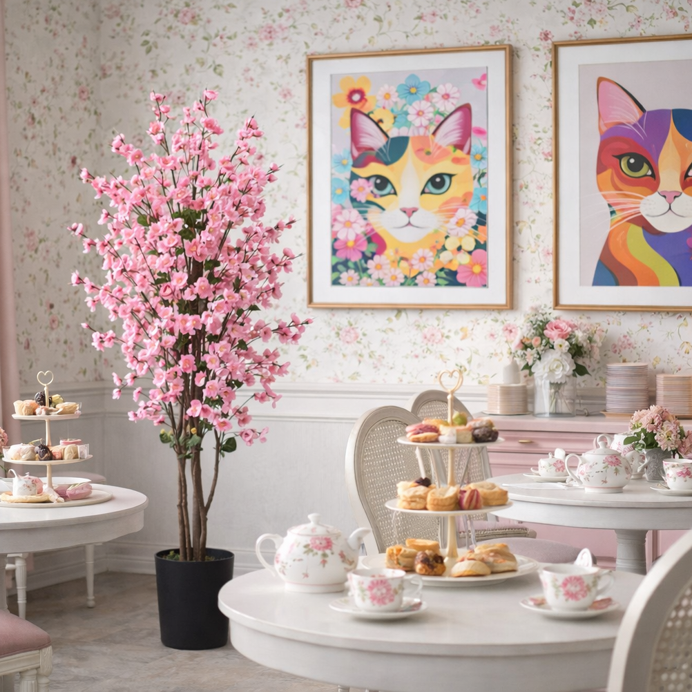 120cm Artificial Realistic Cherry Blossom Tree with Natural Trunk