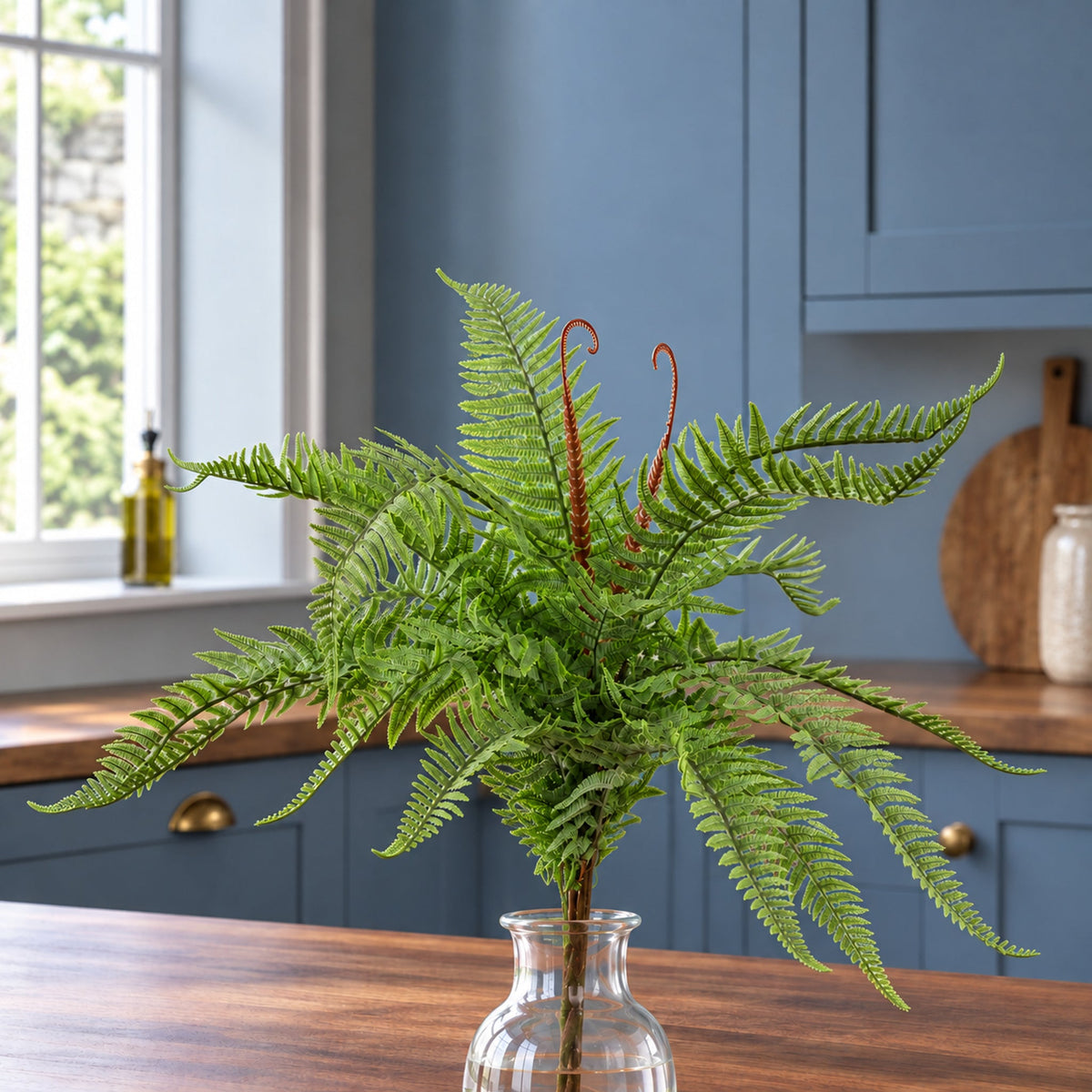 60cm Artificial Bushy Dixie Wood Fern Faux Green Plant