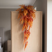 100cm Artificial Hanging Maidenhair Fern Trailing Plant Autumn Orange
