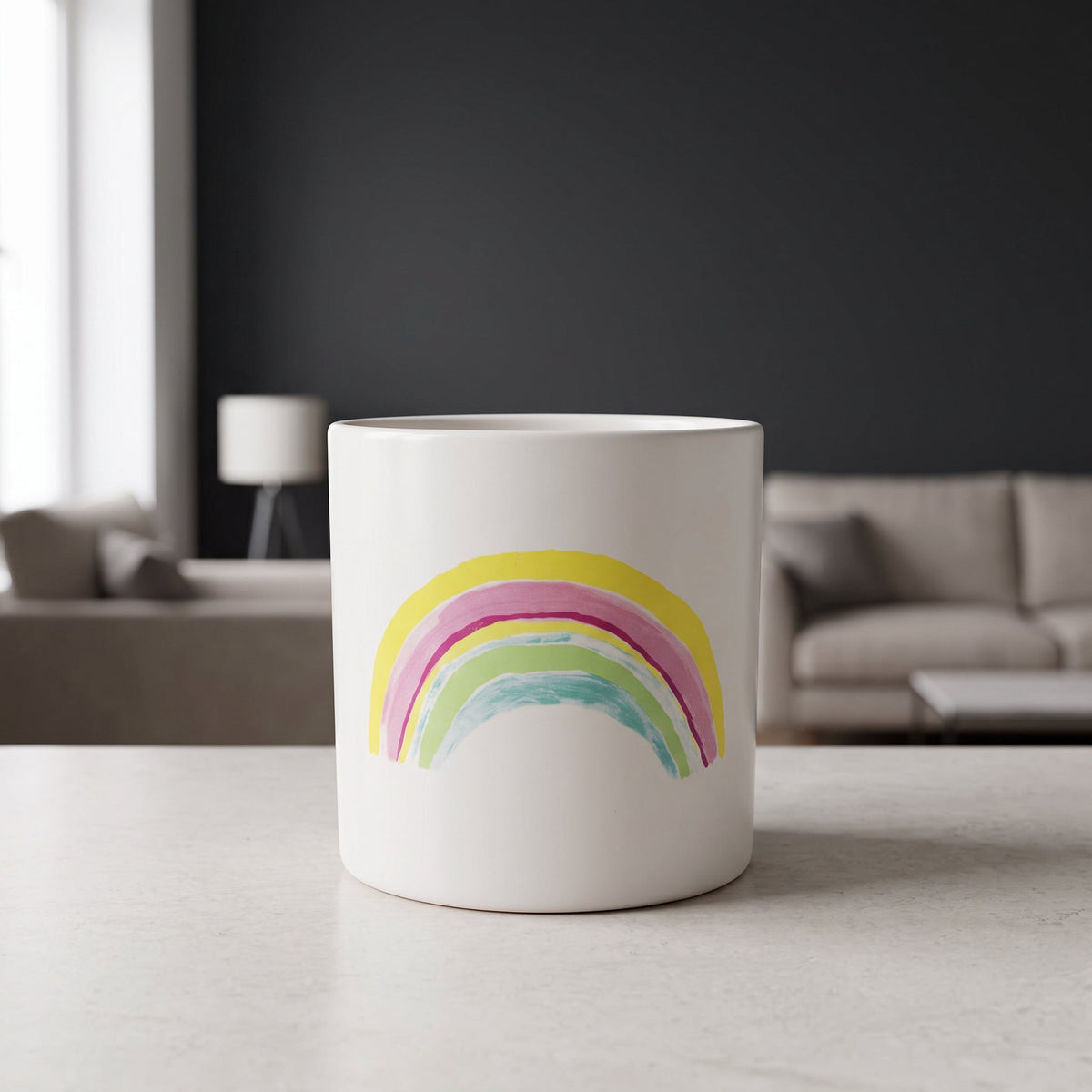 12cm Ceramic Rainbow Multicolour Planter