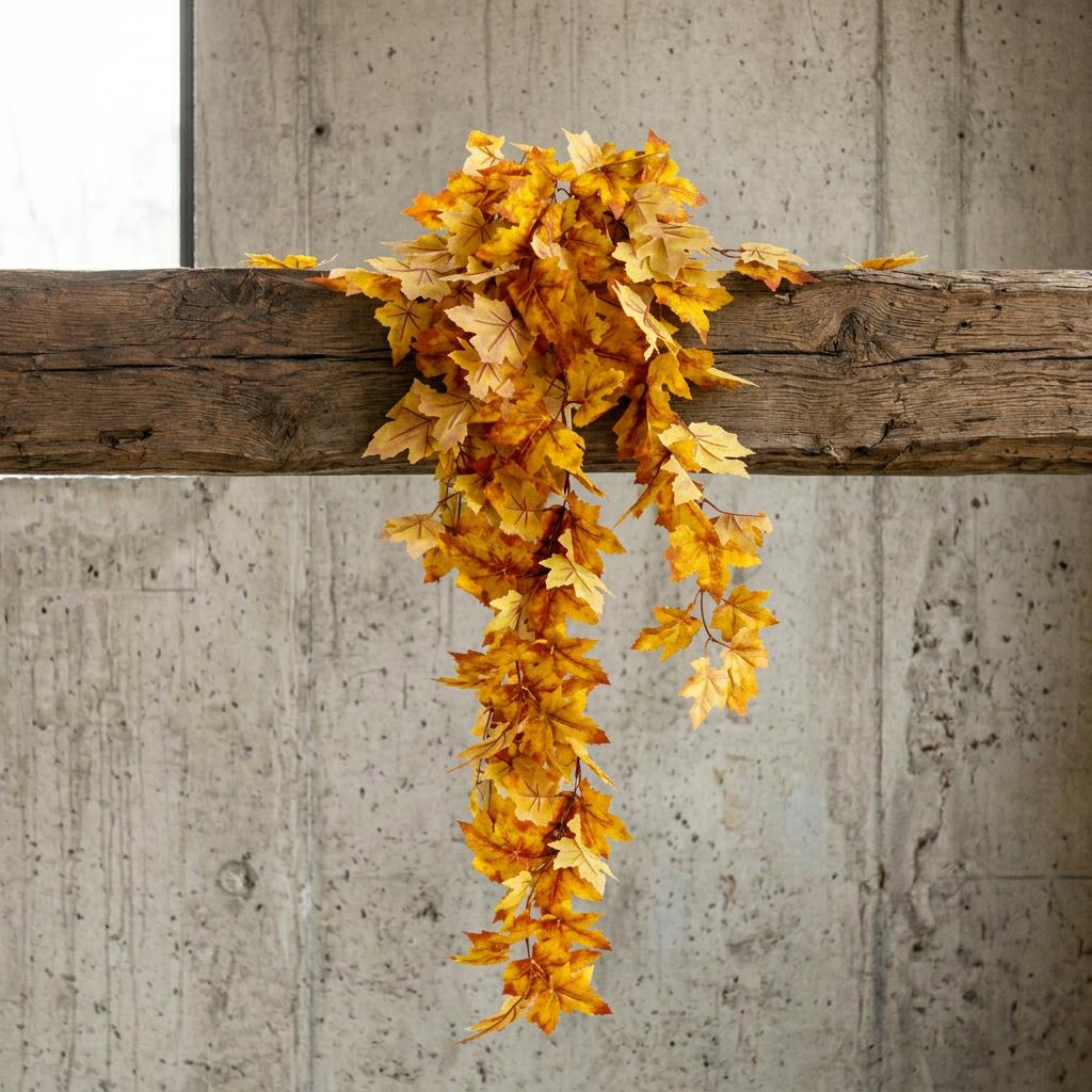 70cm Artificial Trailing Grape Ivy Plant Faux Hanging Foliage - Yellow