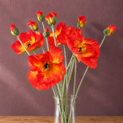 100cm Artificial Poppy Stem - 2 Flowers