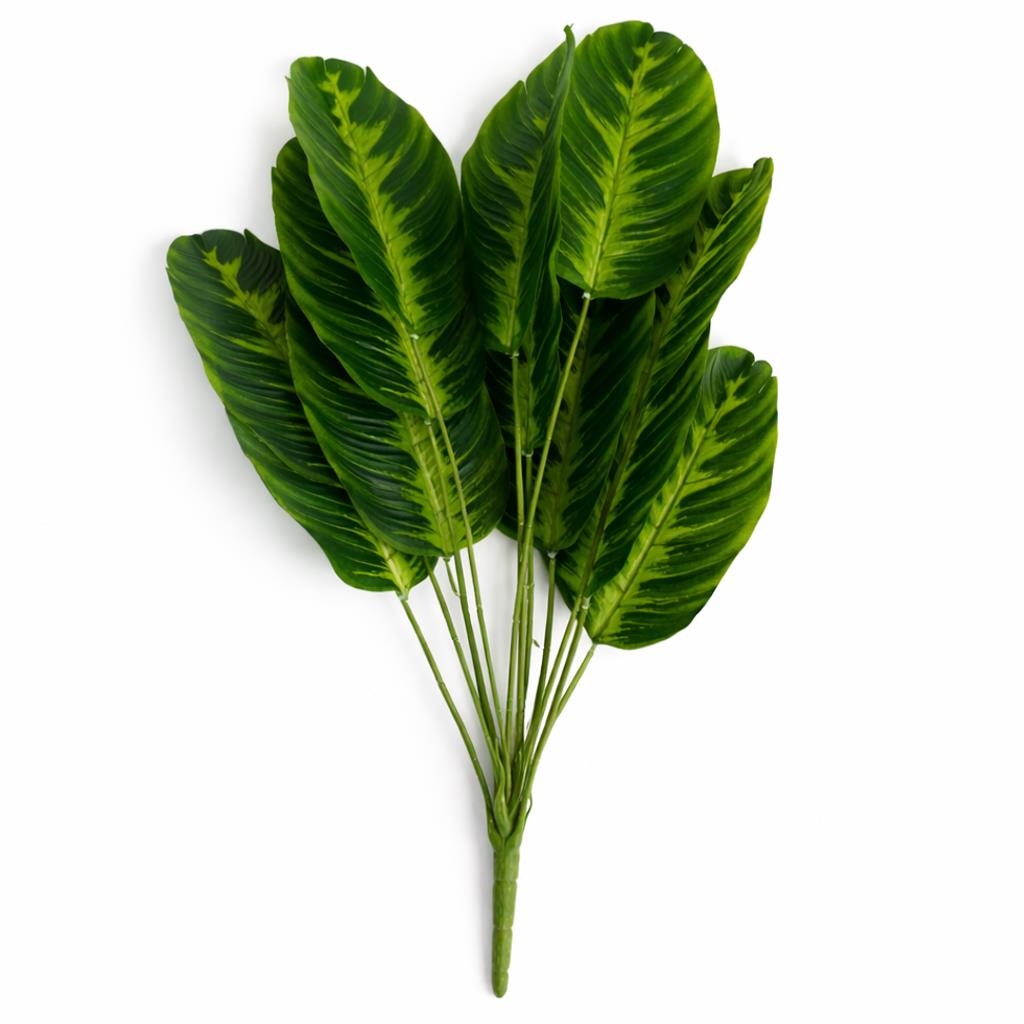 Plante artificielle en tige de style Dieffenbachia de 65 cm – Grande composition de feuillage synthétique vert