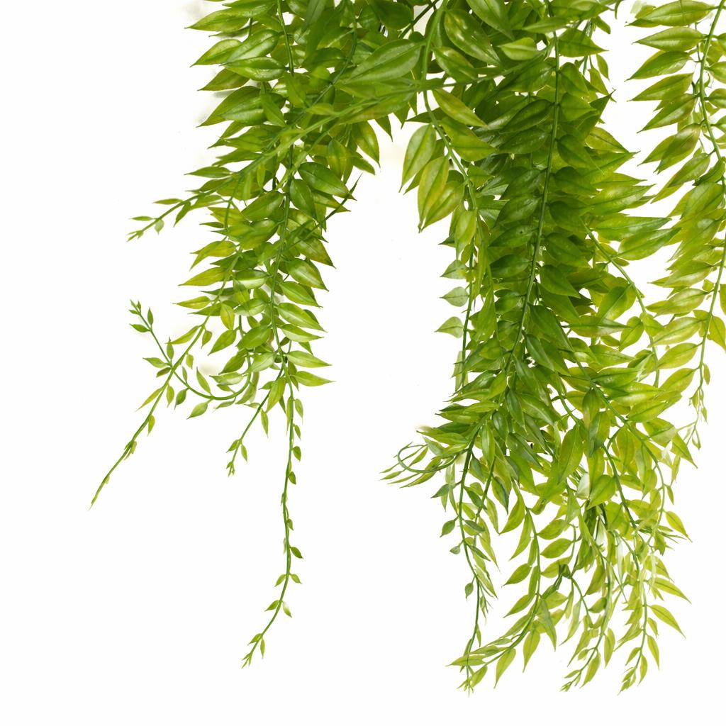 Plante suspendue artificielle de 100 cm à feuilles vertes, fougère tombante avec tiges supérieures armées